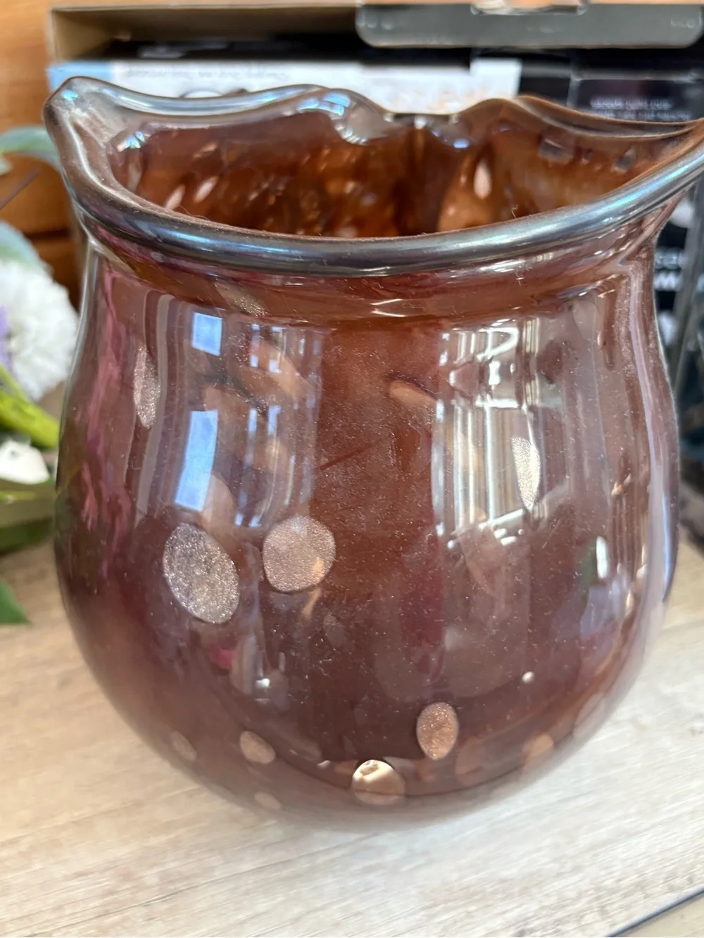 Pier 1 Brown Glass Owl Vase